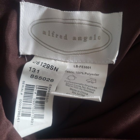 Alfred Angelo Espresso Strapless Midi Formal Dress - Picture 4 of 6
